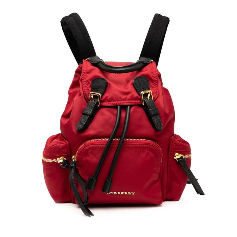 Burberry Medium Nylon Runway Backpack Red Good condition - Front View