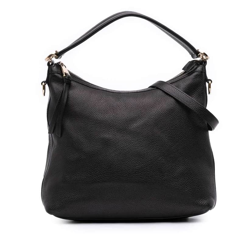 Gucci Small Grained Calfskin Miss GG Satchel Black Leather Good condition - Front View
