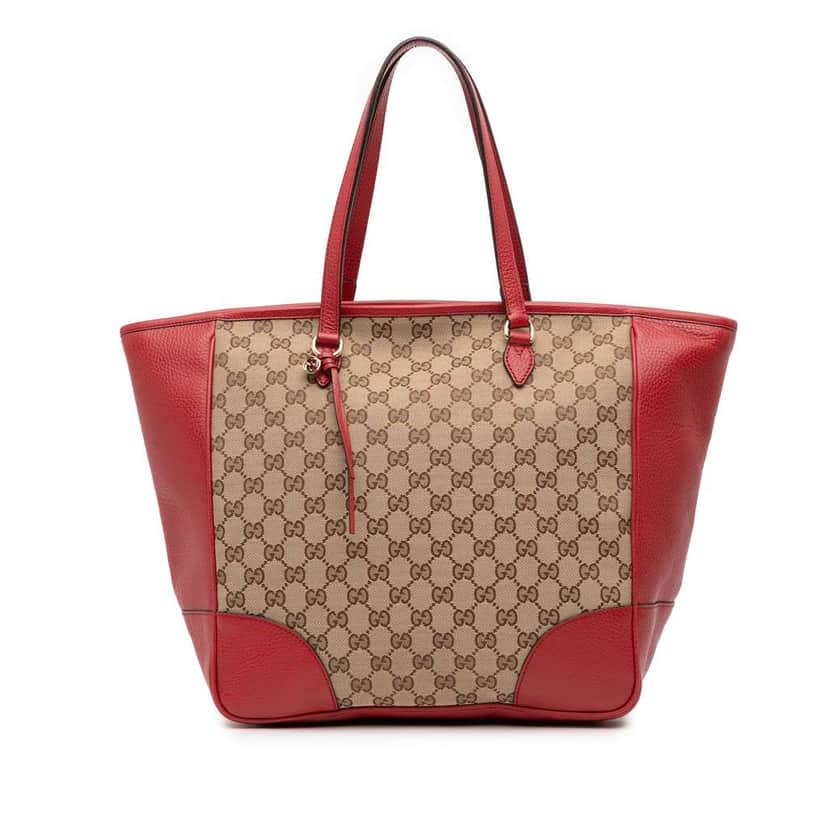 Gucci GG Canvas Bree Zippered Tote Brown Canvas Good condition - Front View
