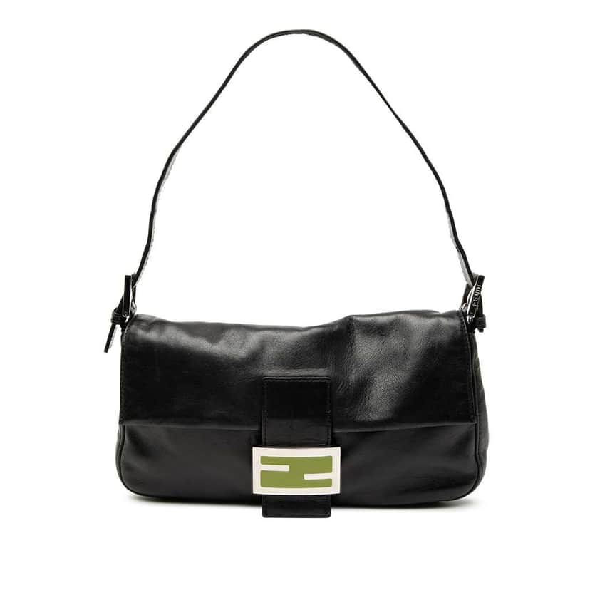Fendi Leather Baguette Black Leather Good condition - Front View