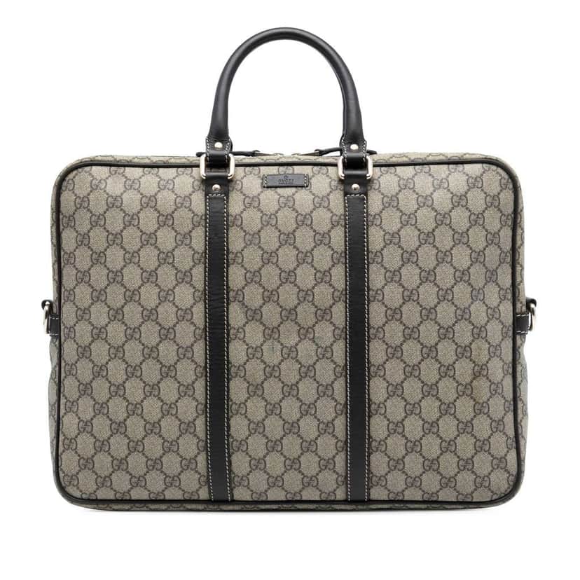 Gucci GG Supreme Business Bag Brown Canvas Good condition - Front View