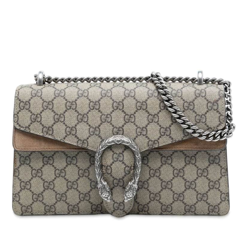 Gucci Medium GG Supreme Dionysus Shoulder Bag Brown Canvas Good condition - Front View