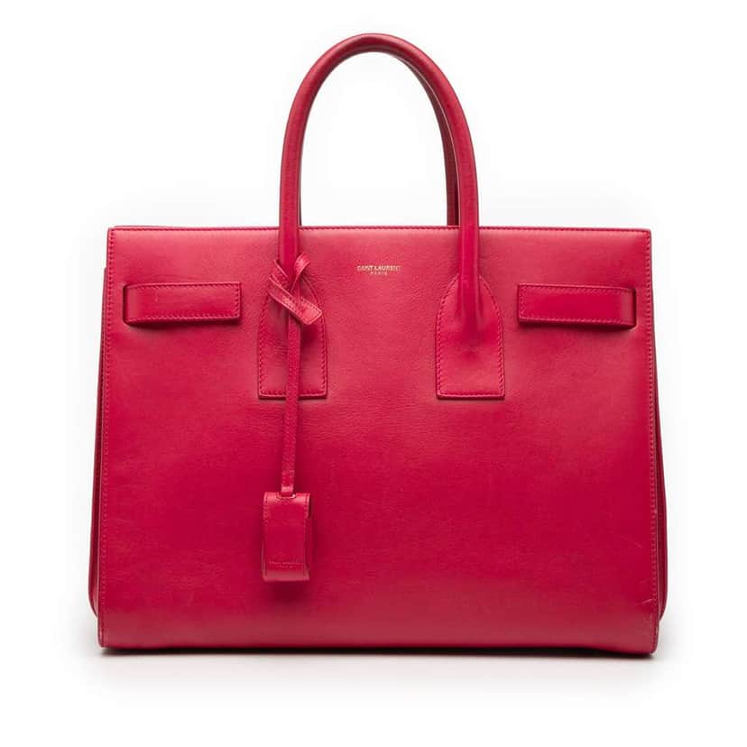 Saint Laurent Small Leather Sac De Jour Satchel Pink Leather Good condition - Front View