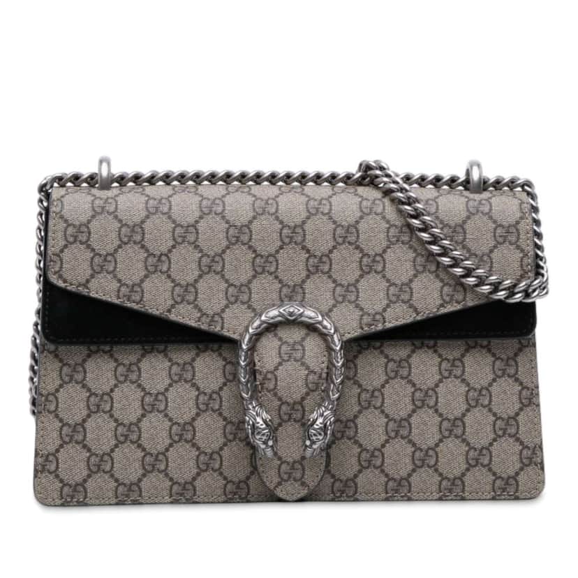 Gucci Small GG Supreme Dionysus Shoulder Bag Brown Canvas Good condition - Front View