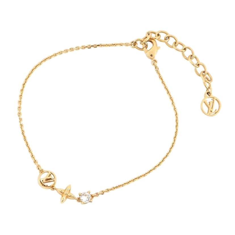 Louis Vuitton Gold Plated Petit Louis Bracelet Gold Metal Good condition - Front View