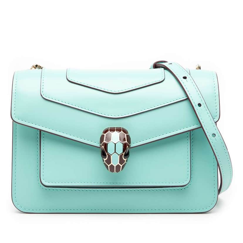 Bvlgari Leather Serpenti Forever Crossbody Blue Leather Good condition - Front View