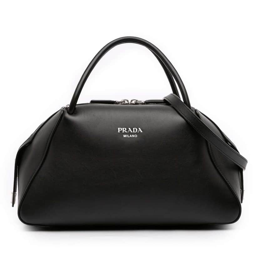 Prada Medium Brushed Leather Supernova Satchel Black Leather Good condition - Front View