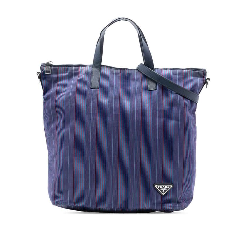 Prada Tessuto Stampato Satchel Blue Good condition - Front View