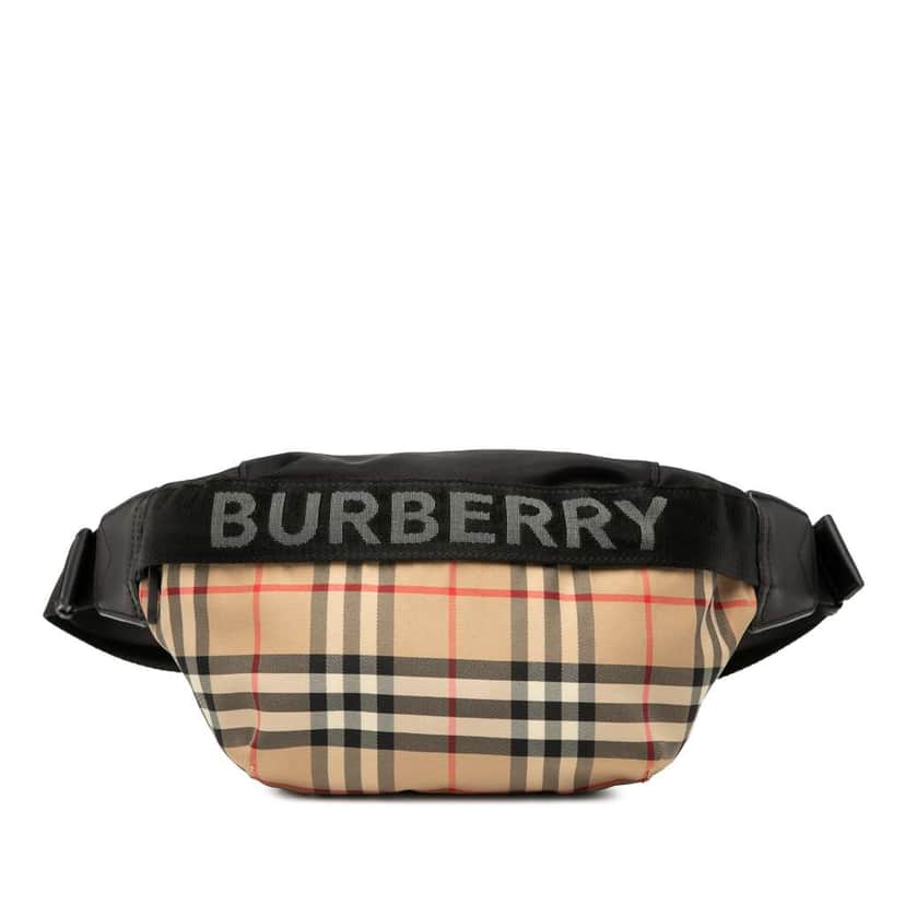 Burberry House Check Nylon Sonny Belt Bag Brown Good condition - Front View