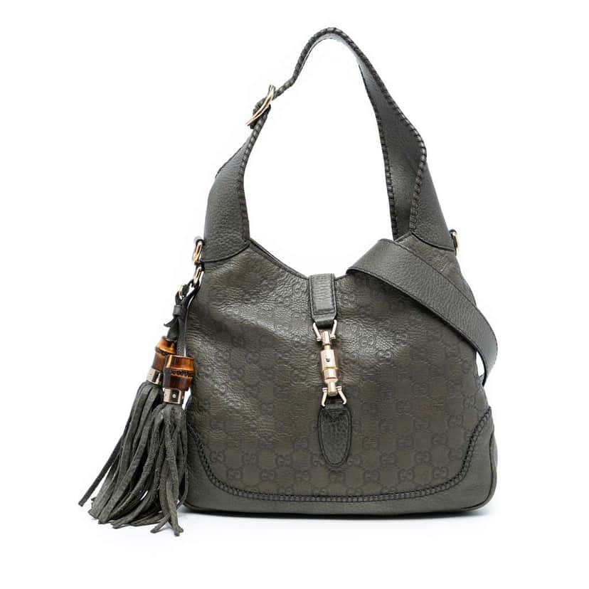 Gucci Medium Guccissima New Jackie Satchel Brown Leather Good condition - Front View