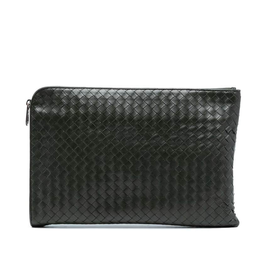 Bottega Veneta Large Nappa Intrecciato Document Case Black Leather Good condition - Front View