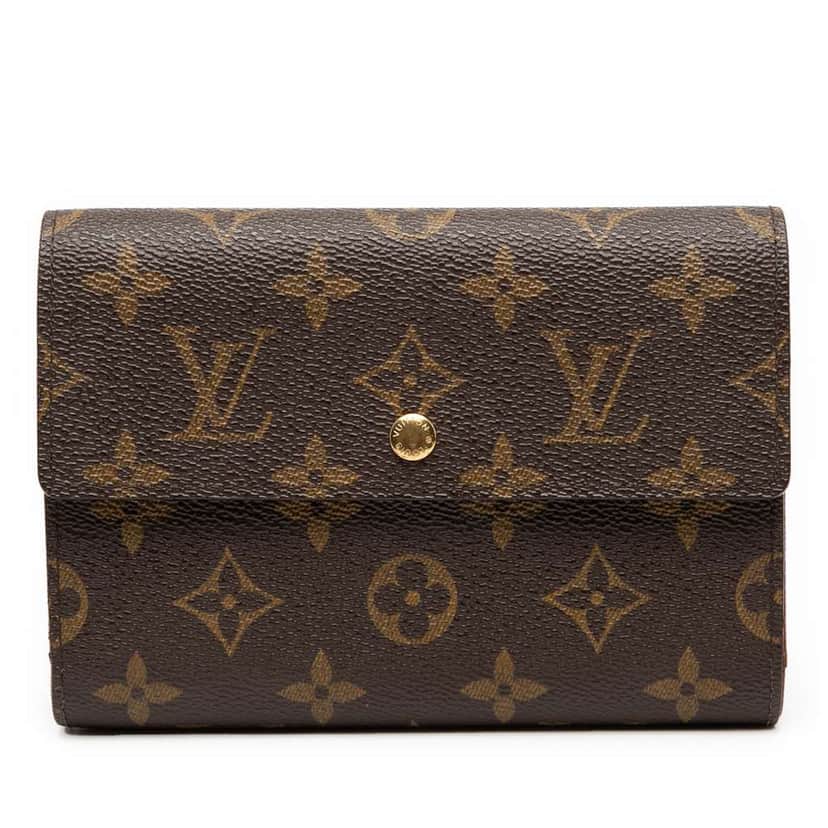 Louis Vuitton Monogram Porte Tresor Etui Papier Wallet Brown Good condition - Front View