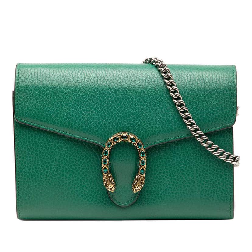 Gucci Leather Dionysus Wallet on Chain Green Leather Good condition - Front View