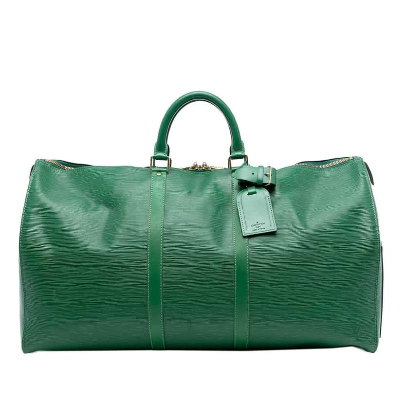 Louis Vuitton Epi Keepall 55 Green Leather Fair condition - Front View