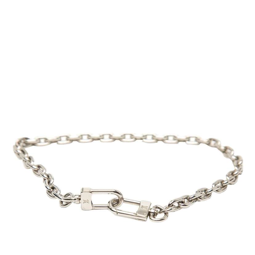 Louis Vuitton Silver Plated Chain Strap Silver Metal Good condition - Front View
