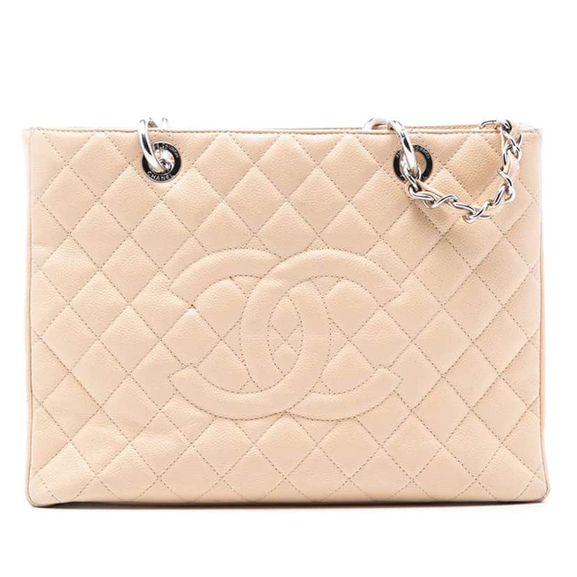 Chanel Caviar Grand Shopping Tote Brown Leather Good condition - Front View