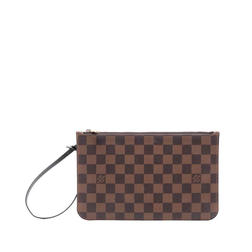 Louis Vuitton Damier Ebene Neverfull Pouch MM Brown Good condition - Front View
