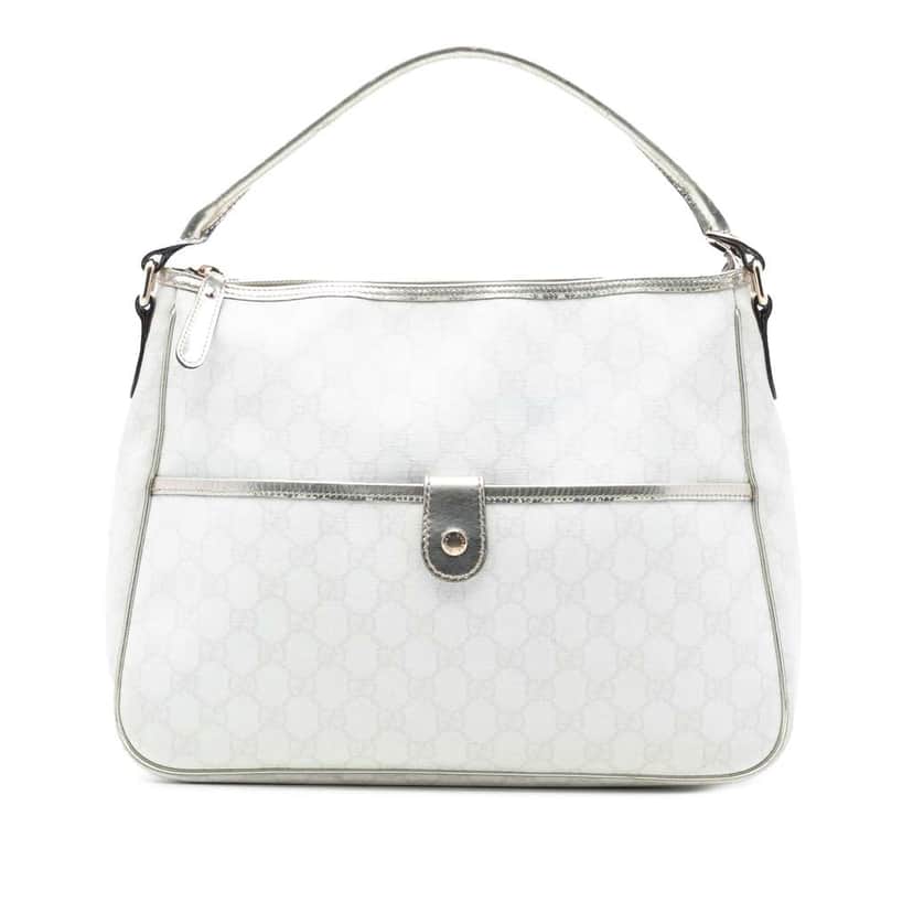 Gucci GG Supreme Joy Handbag White Canvas Very good condition - Front View