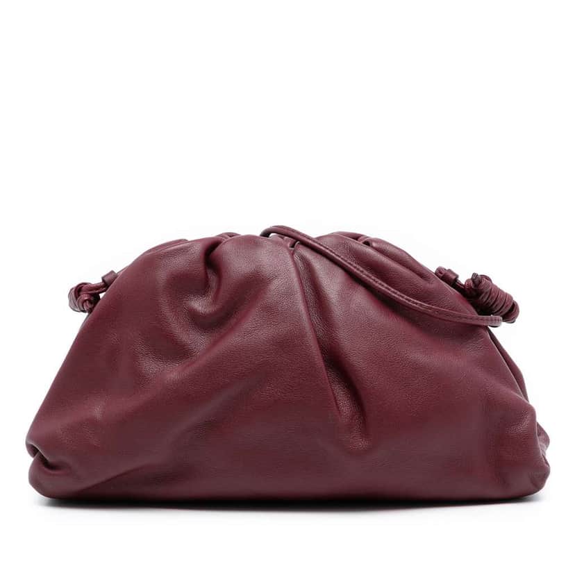 Bottega Veneta Lambskin The Mini Pouch Crossbody Red Leather Good condition - Front View