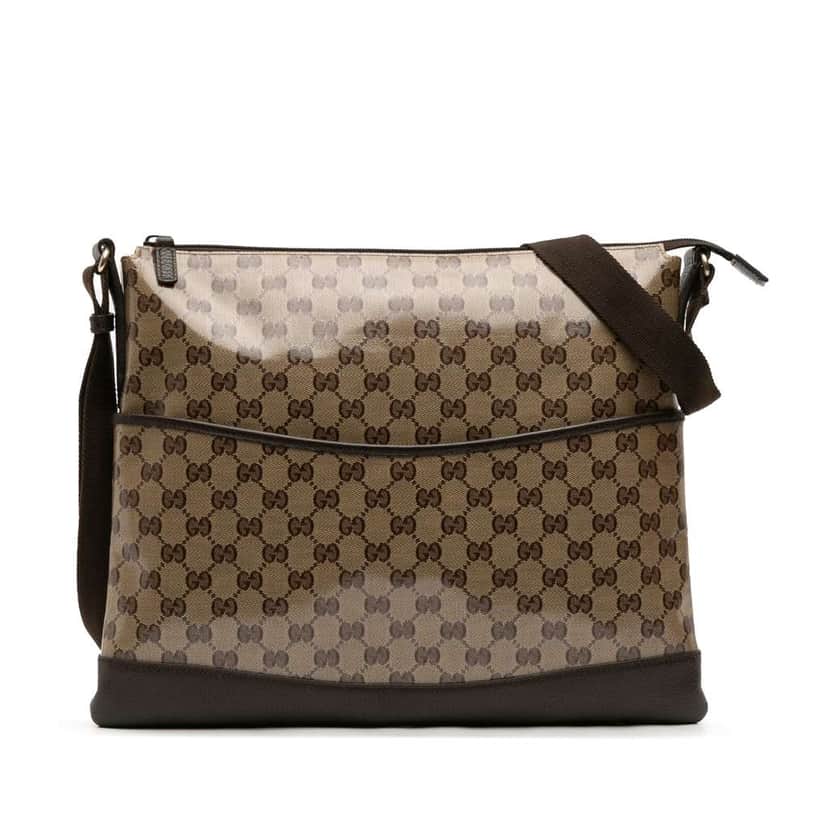 Gucci GG Crystal Crossbody Brown Canvas Good condition - Front View