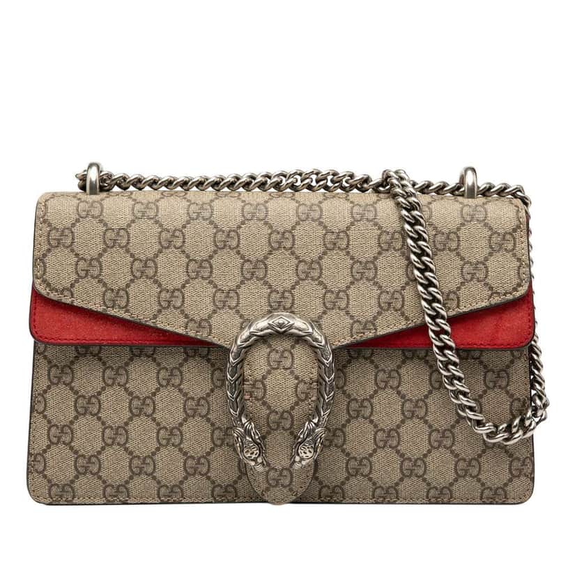 Gucci Medium GG Supreme Dionysus Shoulder Bag Brown Canvas Good condition - Front View