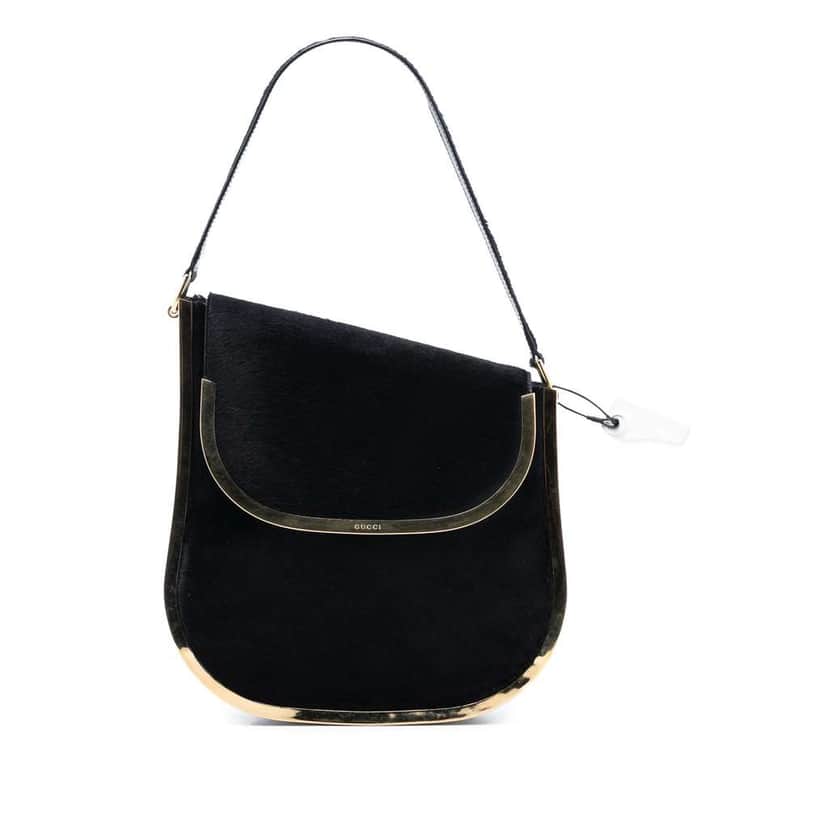 Gucci Pony Hair Shoulder Bag Black Good condition - Front View