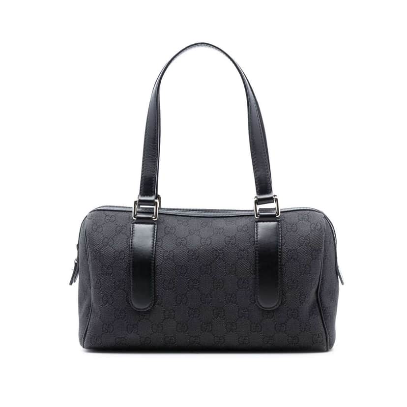 Gucci GG Denim Charmy Boston Bag Grey Denim Good condition - Front View