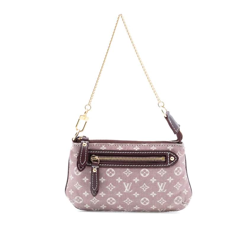 Louis Vuitton Monogram Mini Lin Pochette Red Canvas Very good condition - Front View