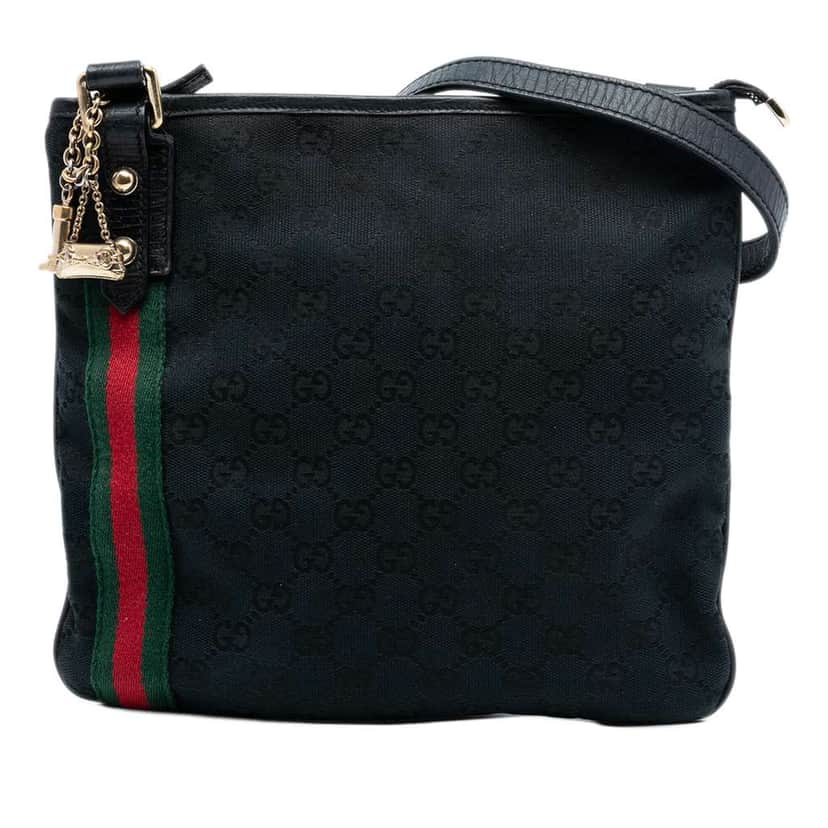 Gucci GG Canvas Jolicoeur Crossbody Black Canvas Good condition - Front View