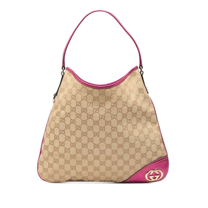 Gucci GG Canvas New Britt Hobo Brown Canvas Good condition - Front View