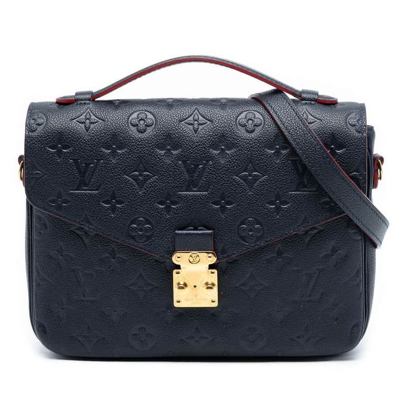 Louis Vuitton Monogram Empreinte Pochette Metis Blue Leather Good condition - Front View