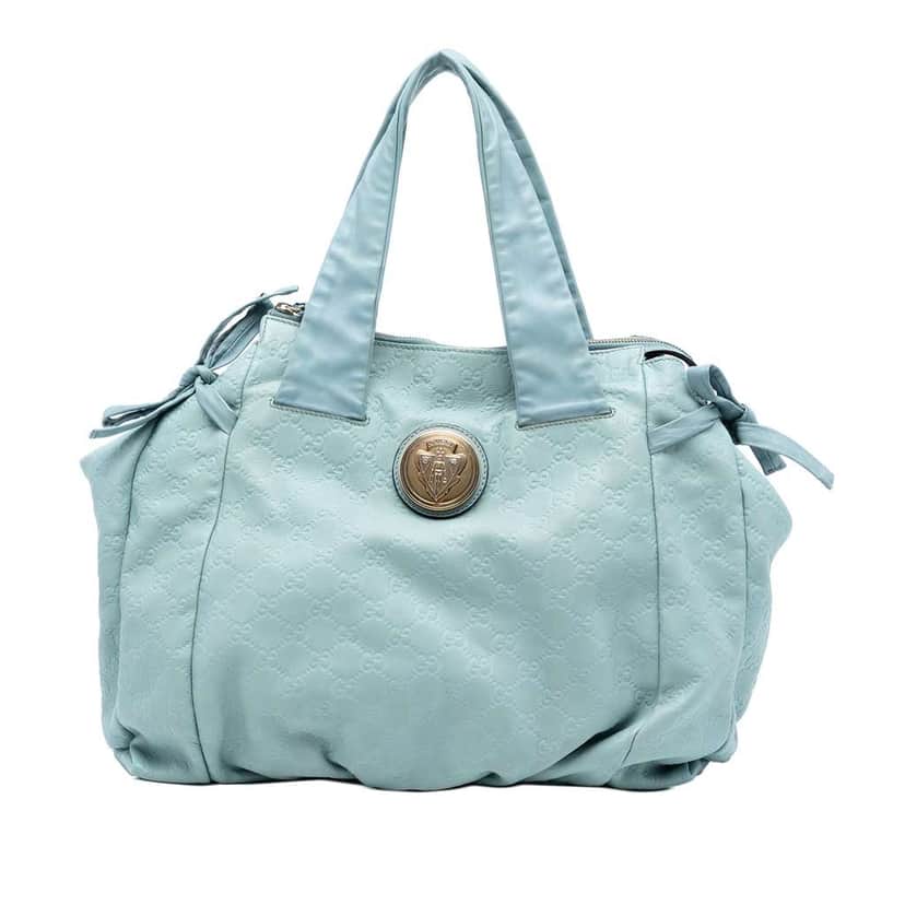 Gucci Small Guccissima Hysteria Handbag Blue Leather Good condition - Front View