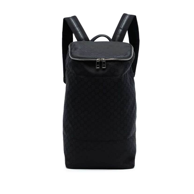 Gucci XL GG Canvas Backpack Black Canvas Good condition - Front View