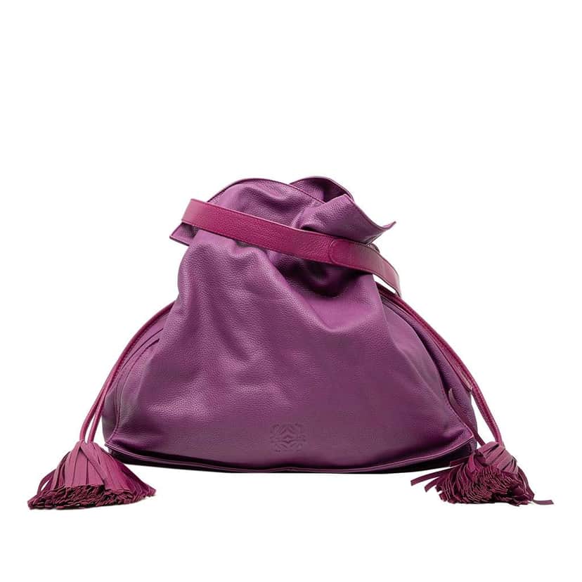 Loewe Calfskin Flamenco Tassel 36 Purple Leather Very good condition - Front View