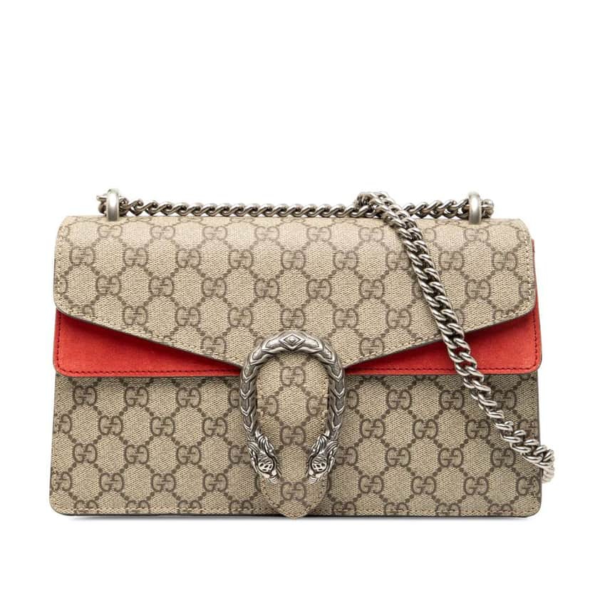 Gucci Medium GG Supreme Dionysus Shoulder Bag Brown Canvas Good condition - Front View