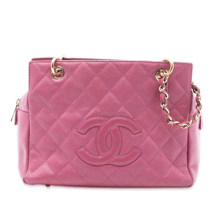 Chanel Petite Caviar Timeless Tote Pink Leather Good condition - Front View