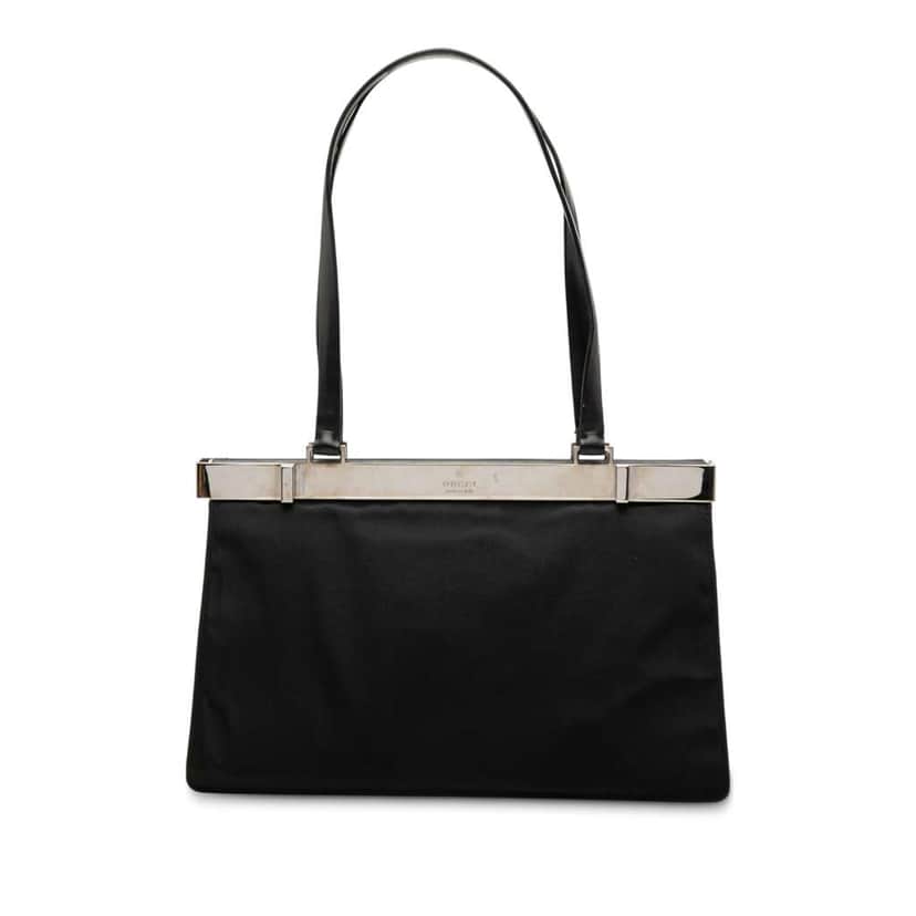 Gucci Nylon Frame Shoulder Bag Black Very good condition - Front View
