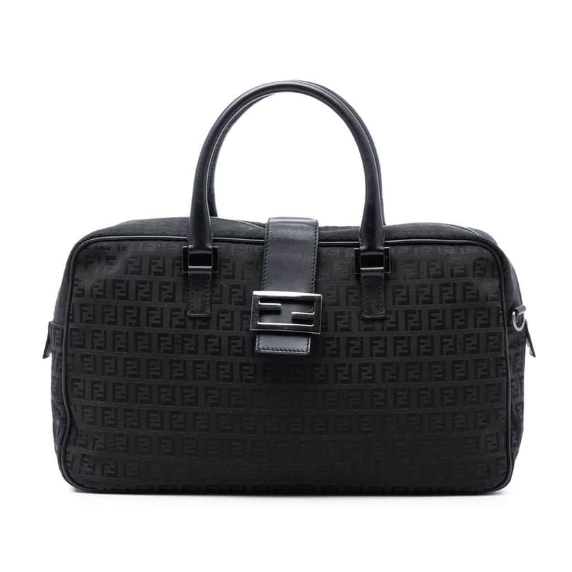 Fendi Zucchino Canvas Satchel Black Canvas Good condition - Front View
