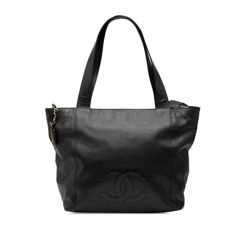Chanel CC Caviar Tote Black Leather Very good condition - Front View