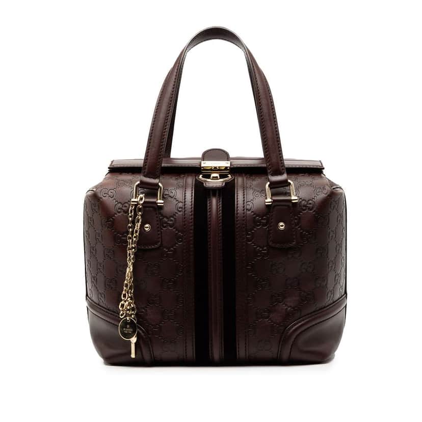 Gucci Guccissima Treasure Handbag Brown Leather Good condition - Front View