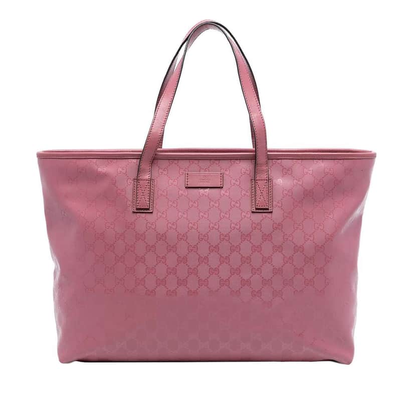 Gucci Large GG Imprime Tote Pink Canvas Good condition - Front View