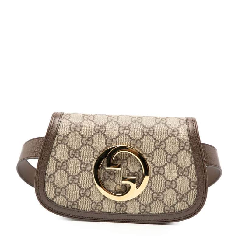 Gucci GG Supreme Blondie Belt Bag Brown Canvas Very good condition - Front View