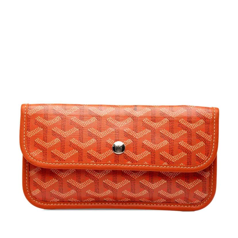 Goyard Goyardine Saint Louis Pouch Orange Canvas Good condition - Front View