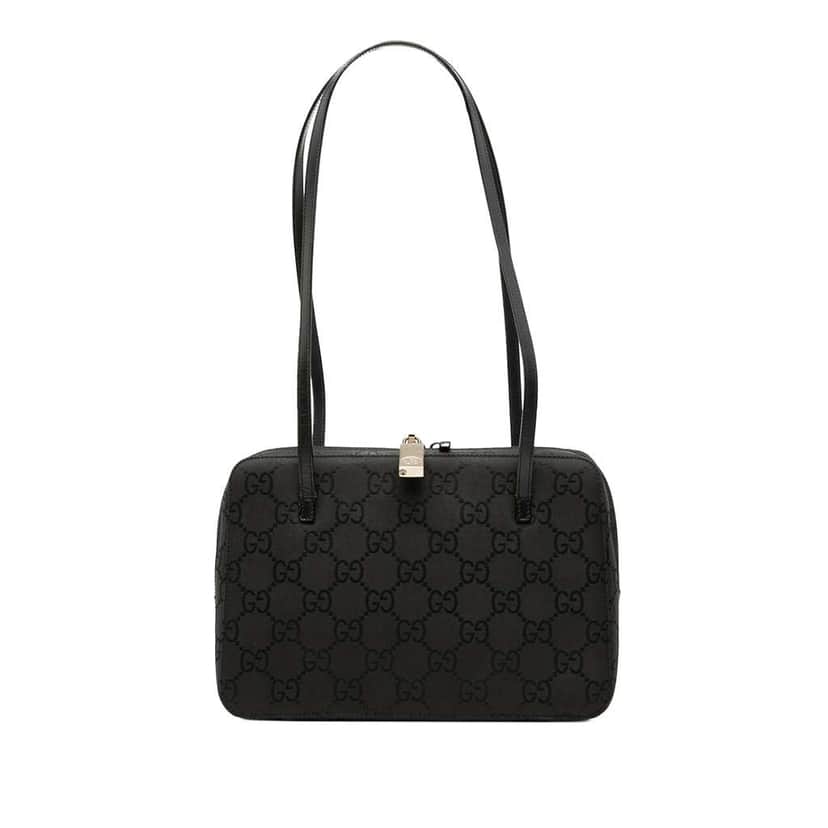 Gucci GG Nylon Shoulder Bag Black Good condition - Front View