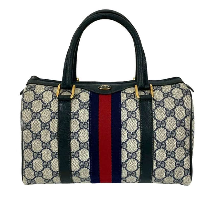 Gucci Medium GG Supreme Ophidia Boston Bag Brown Canvas Good condition - Front View