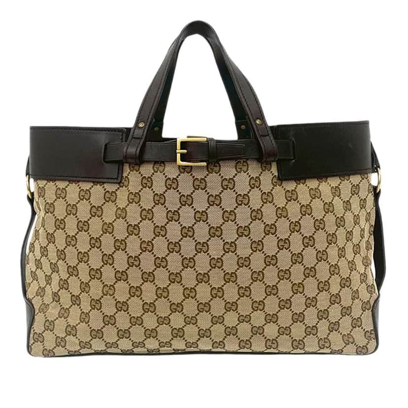 Gucci GG Canvas Tote Brown Canvas Good condition - Front View