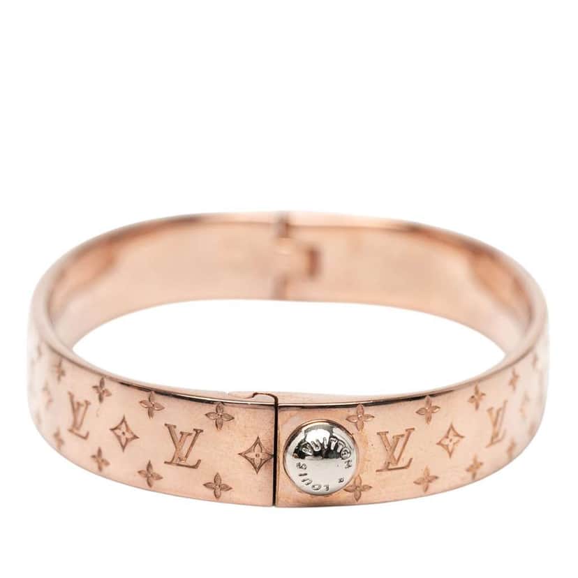 Louis Vuitton Rose Gold Plated Nanogram Cuff Bracelet S Pink Rose Gold Good condition - Front View