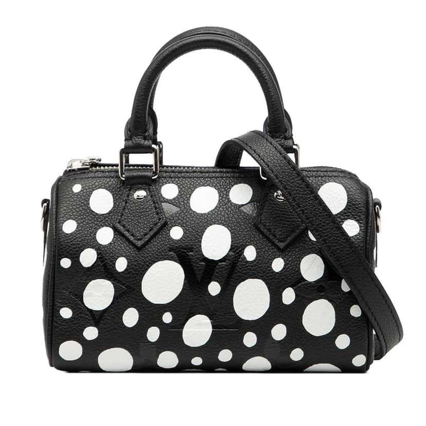 Louis Vuitton Yayoi Kusama Monogram Giant Empreinte Nano Speedy Bandouliere Black Leather Good condition - Front View