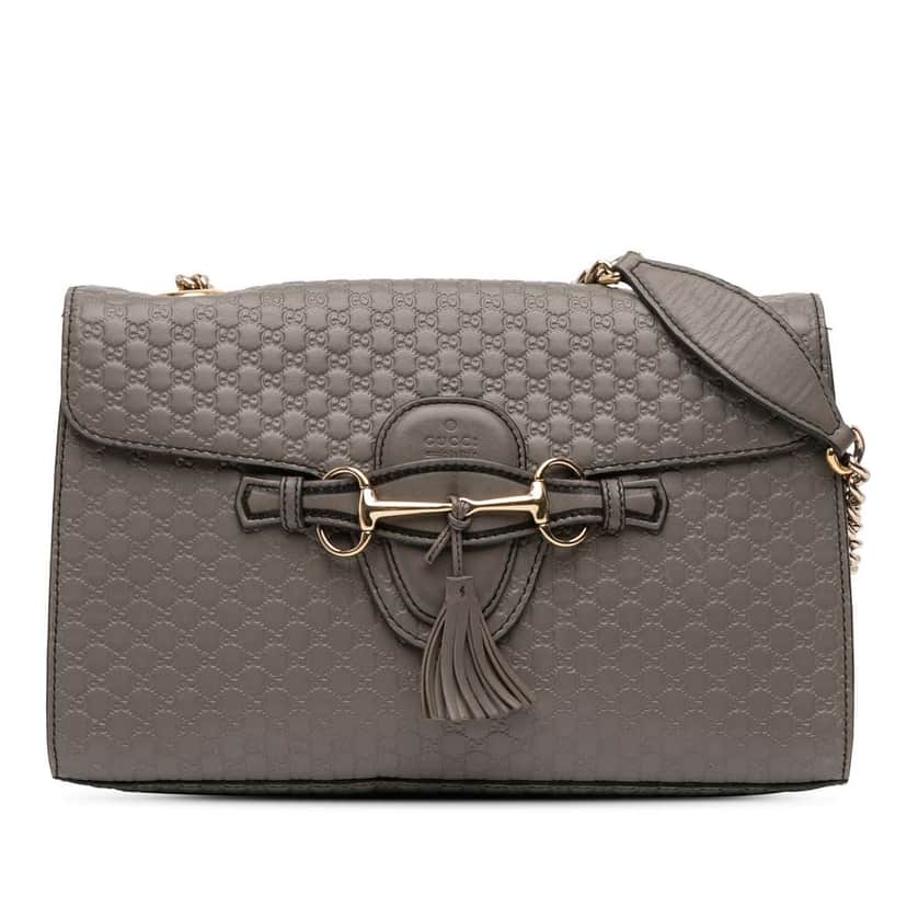 Gucci Medium Microguccissima Emily Shoulder Bag Brown Leather Good condition - Front View