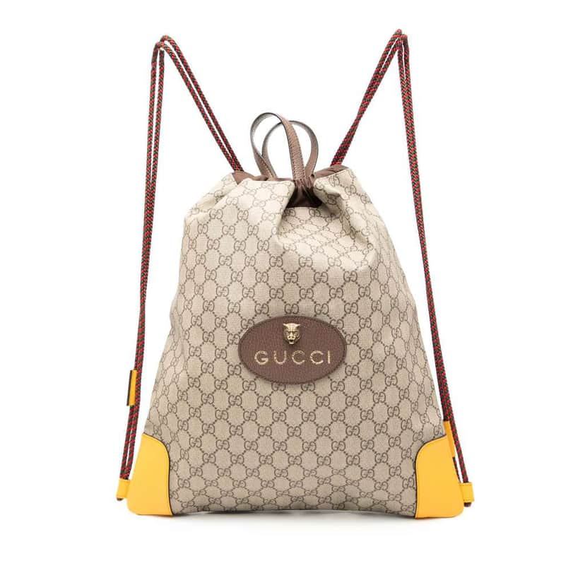 Gucci GG Supreme Animalier Backpack Brown Canvas Fair condition - Front View